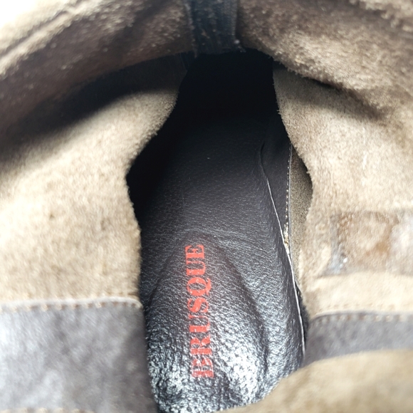 Brusque Tan Light Brown Suede Leather Ankle Boots With Tassels. Women's Size 7.5 - Picture 11 of 11